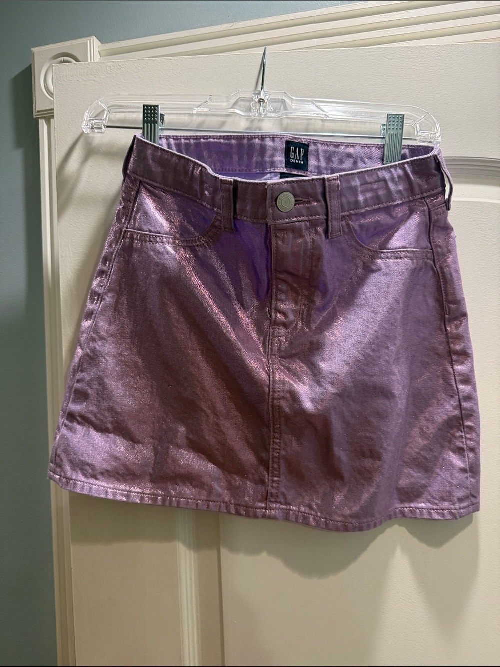 GAP Metallic Lavender Mini Skirt